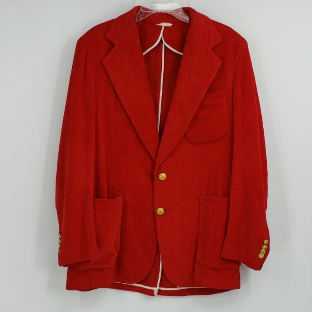 BERGDORF GOODMAN red warm button jacket